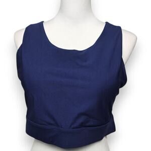 Fabletics XXL/1X Navy Blue Padded No-Bounce High Impact Sports Bra Plus Size